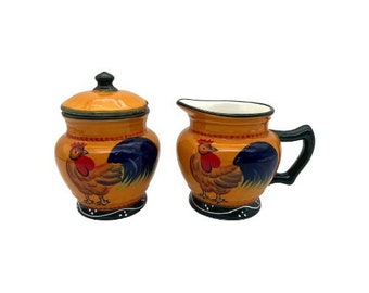 Rooster Tea and Coffee Creamer and Sugar Bowl Set
