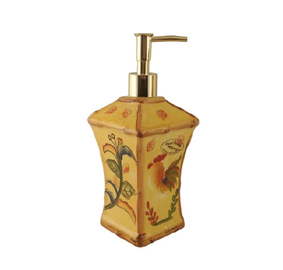 Hand Painted Rooster Soap Dispenser Lotion Dispenser Etsy