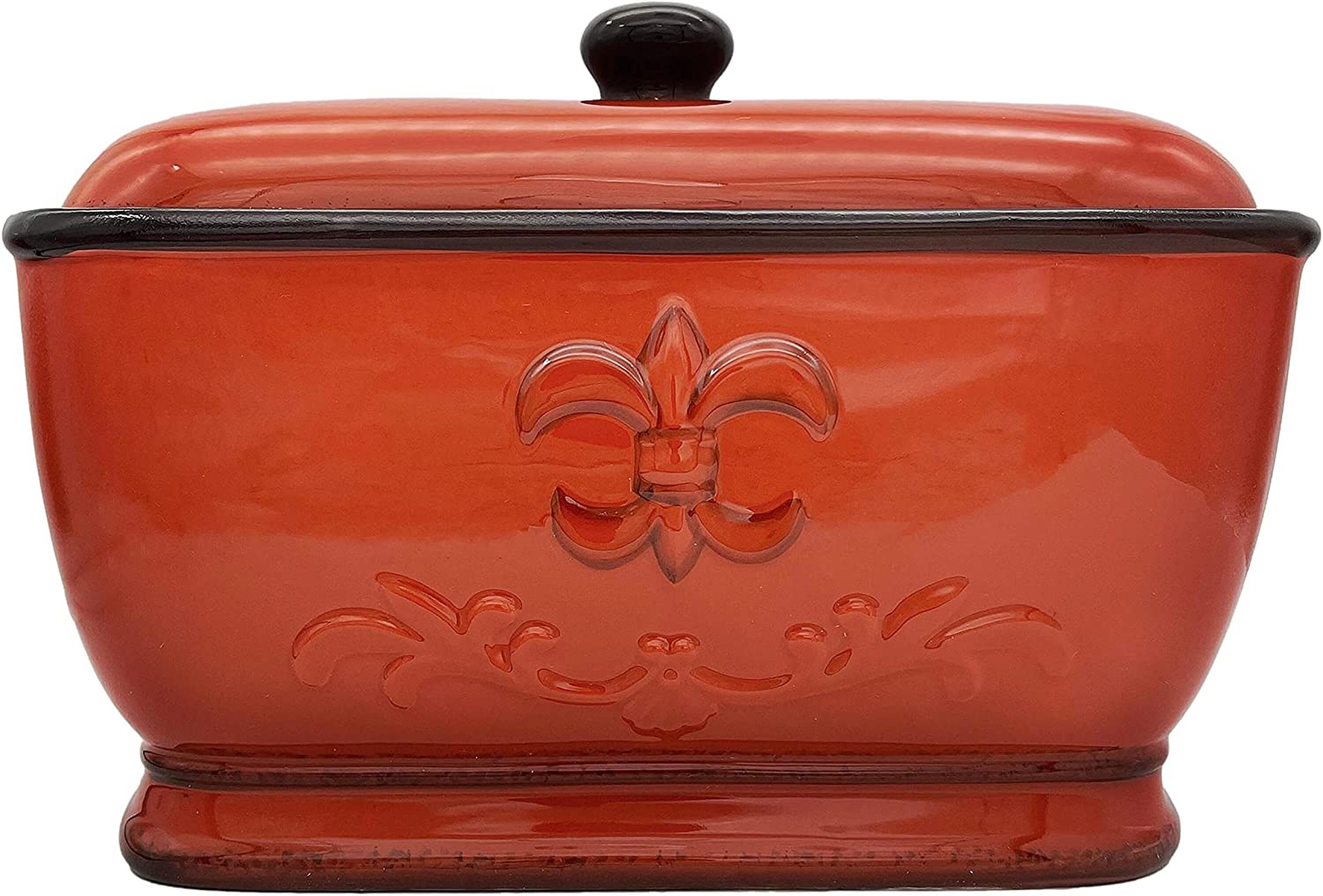 Red Bread Box Ceramic Canister / Hand Painted Etsy