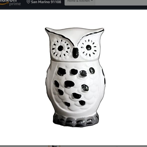 Ceramic Owl Cookie Jar Canister