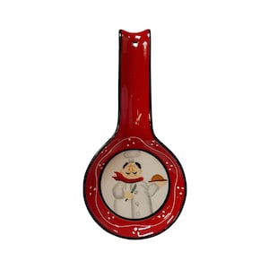 Hand-Painted Ceramic Chef Spoon Rest – Kitchen Utensil Holder, Colorful Chef Design, Unique Gift for Cooks