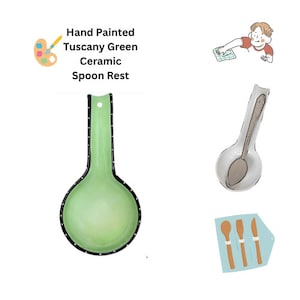 Green Tuscany Ceramic Kitchen Spoon Rest Holder