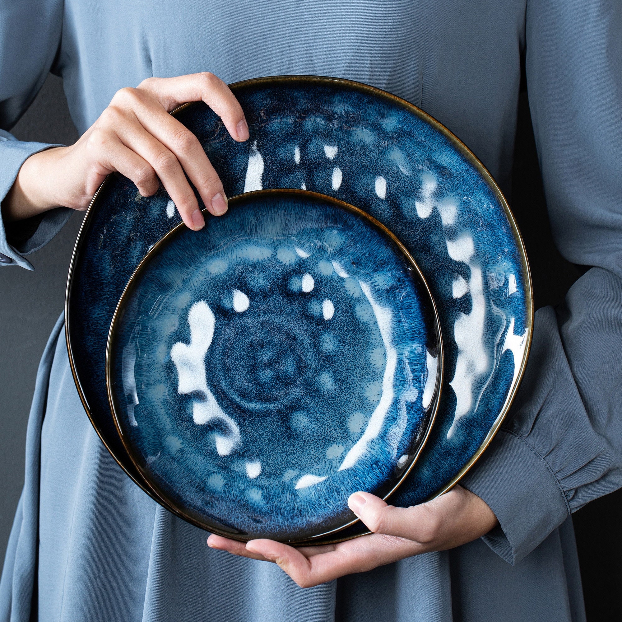 Keramik Blue Dinner Set 12/24/36teiliges Geschirr Set mit Etsy