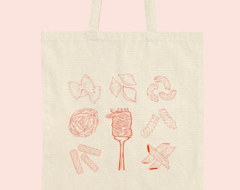 Amantes de la pasta - Bolsa tote de lona de algodón