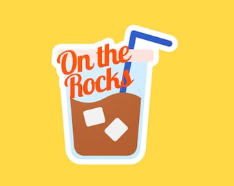 On the Rocks - Pegatina de vinilo de café helado