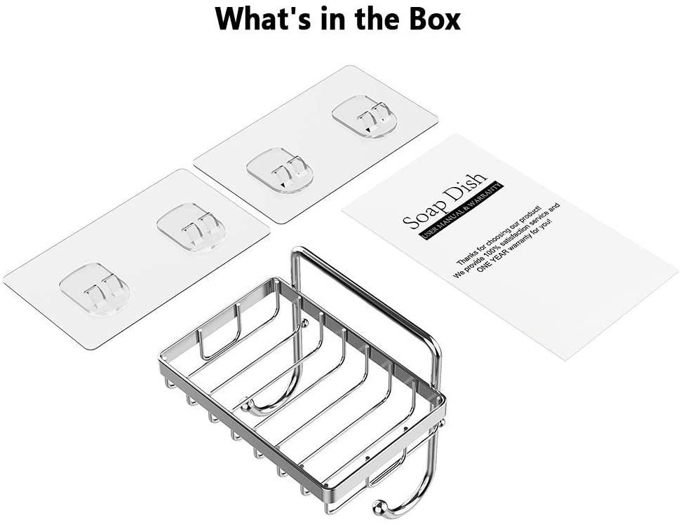 Adhesive Soap Dish Holder With Hooks Bath Shower Sponge Holder Etsy UK