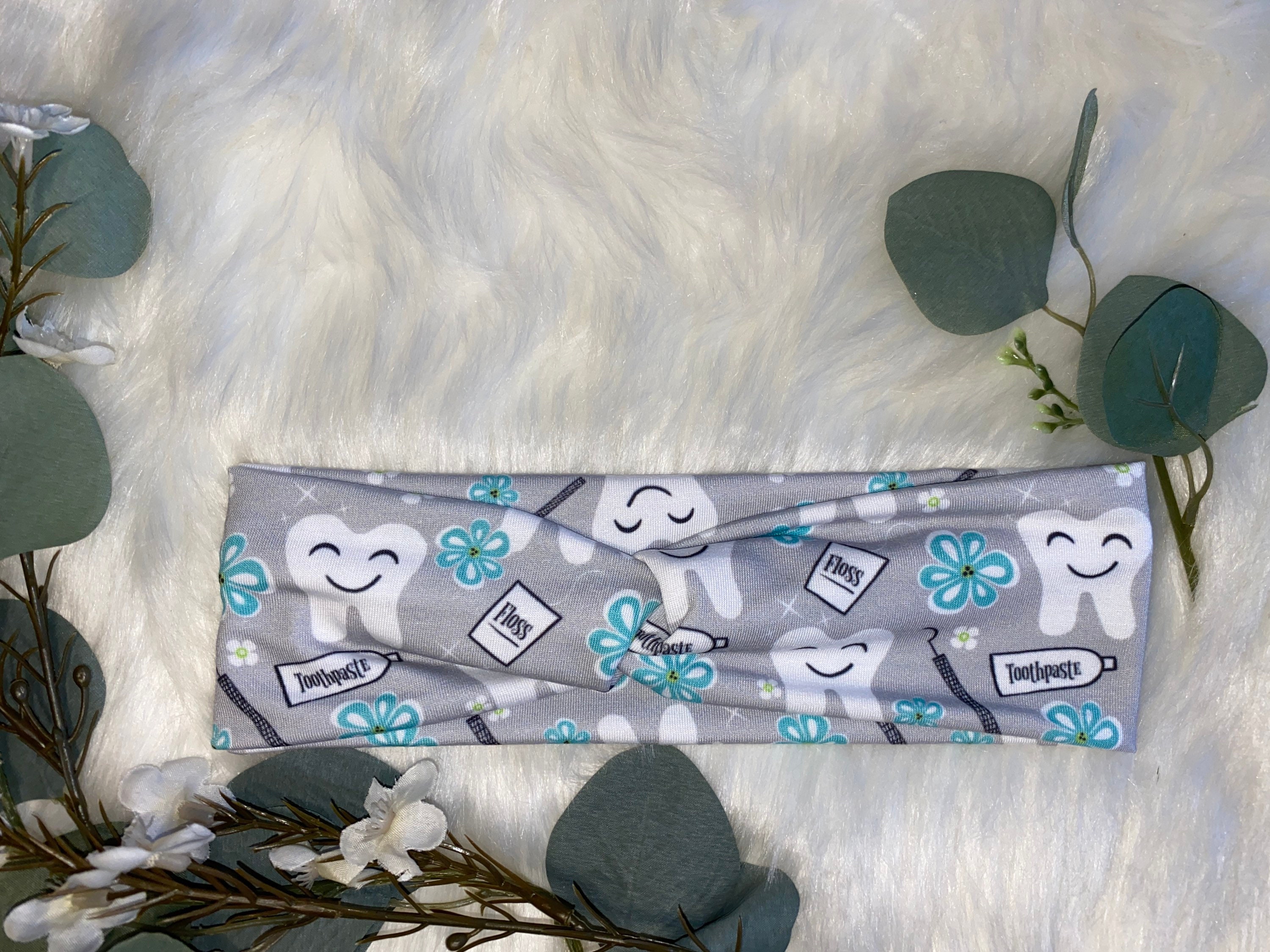 Happy teeth headband with a faux knot Adult and Kid size Etsy