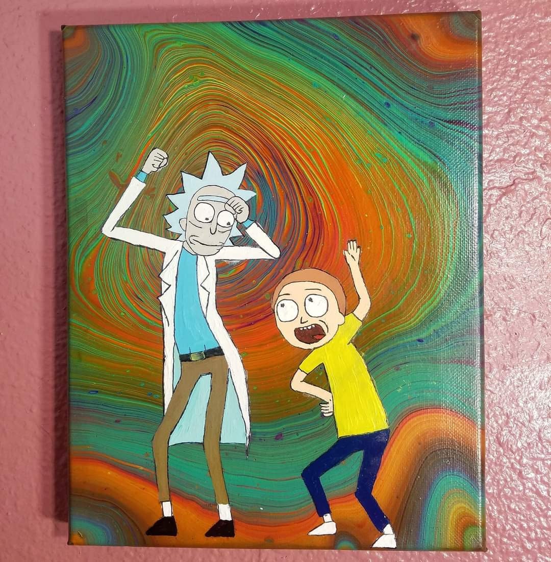 Rick and Morty Acrylic Painting Etsy