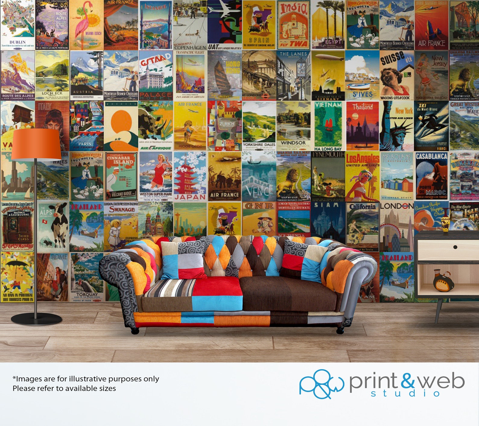 Vintage Retro Travel Wallpaper/feature Wall Pasteable - Etsy