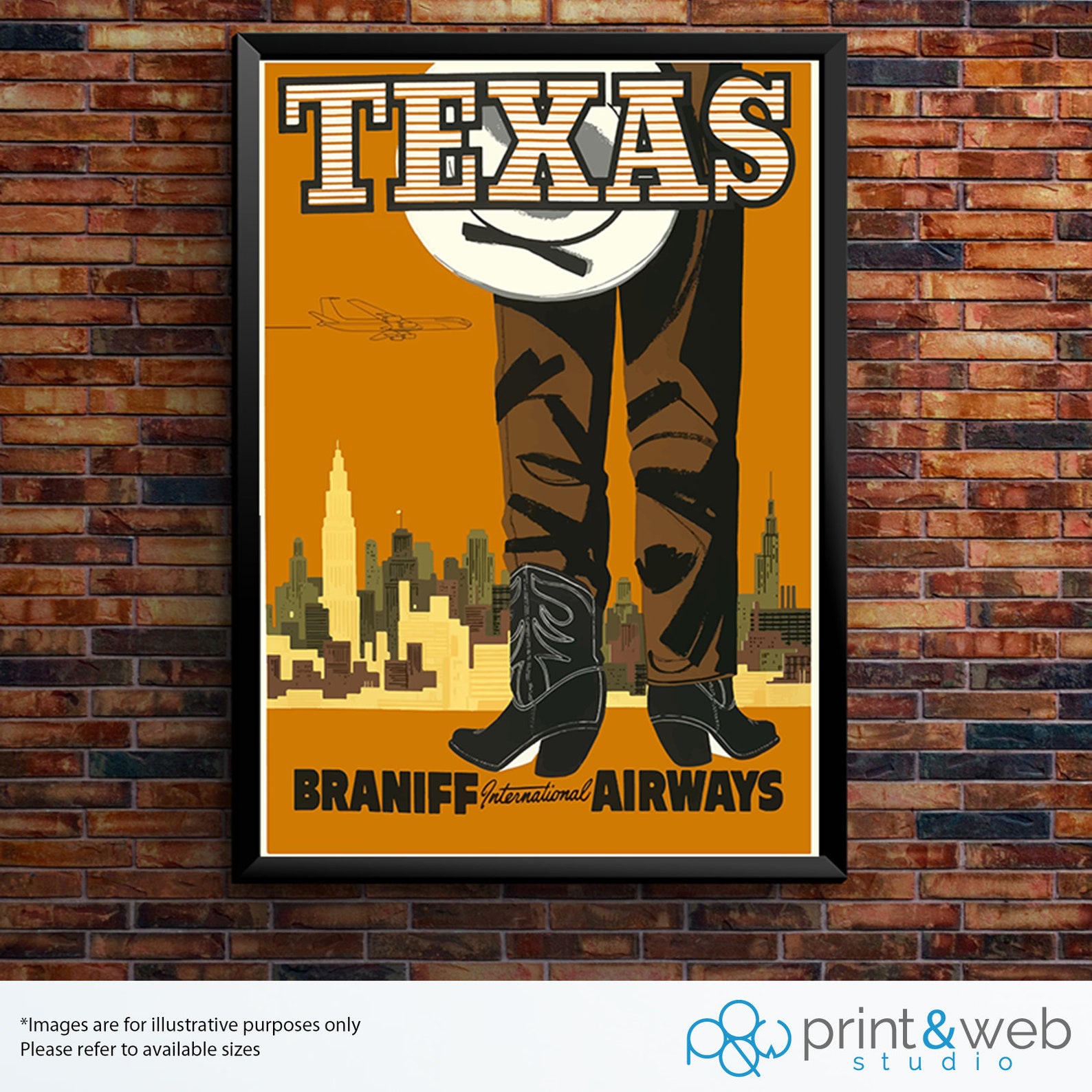 Texas USA vintage Travel Poster Print Wall Art Home Decor No Etsy