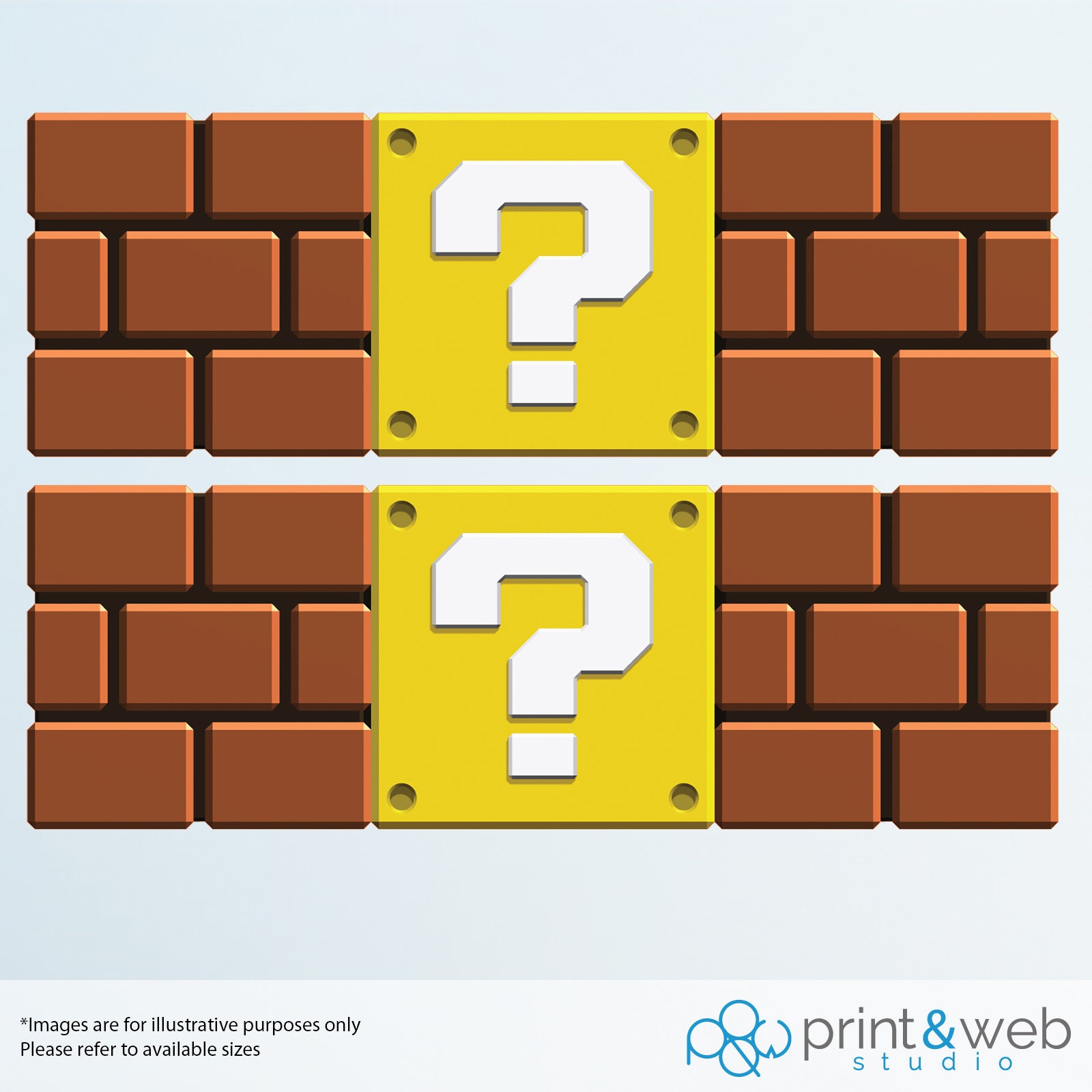 Mario Bricks And Question Mark Wall Decal Sticker Bedroom Etsy UK