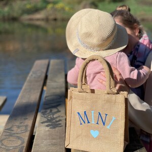 Mini, Kinder Jutetasche, Shopper, Jutetasche, Personalisierte Jute Tasche, Tragetasche 画像 4