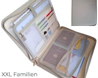 Unpersonalisiert, XXL Familien Organizer – Dokumentenmappe für U-Hefte, Impfpässe, Reisepässe & Unterlagen – Familienordner mit Fächern