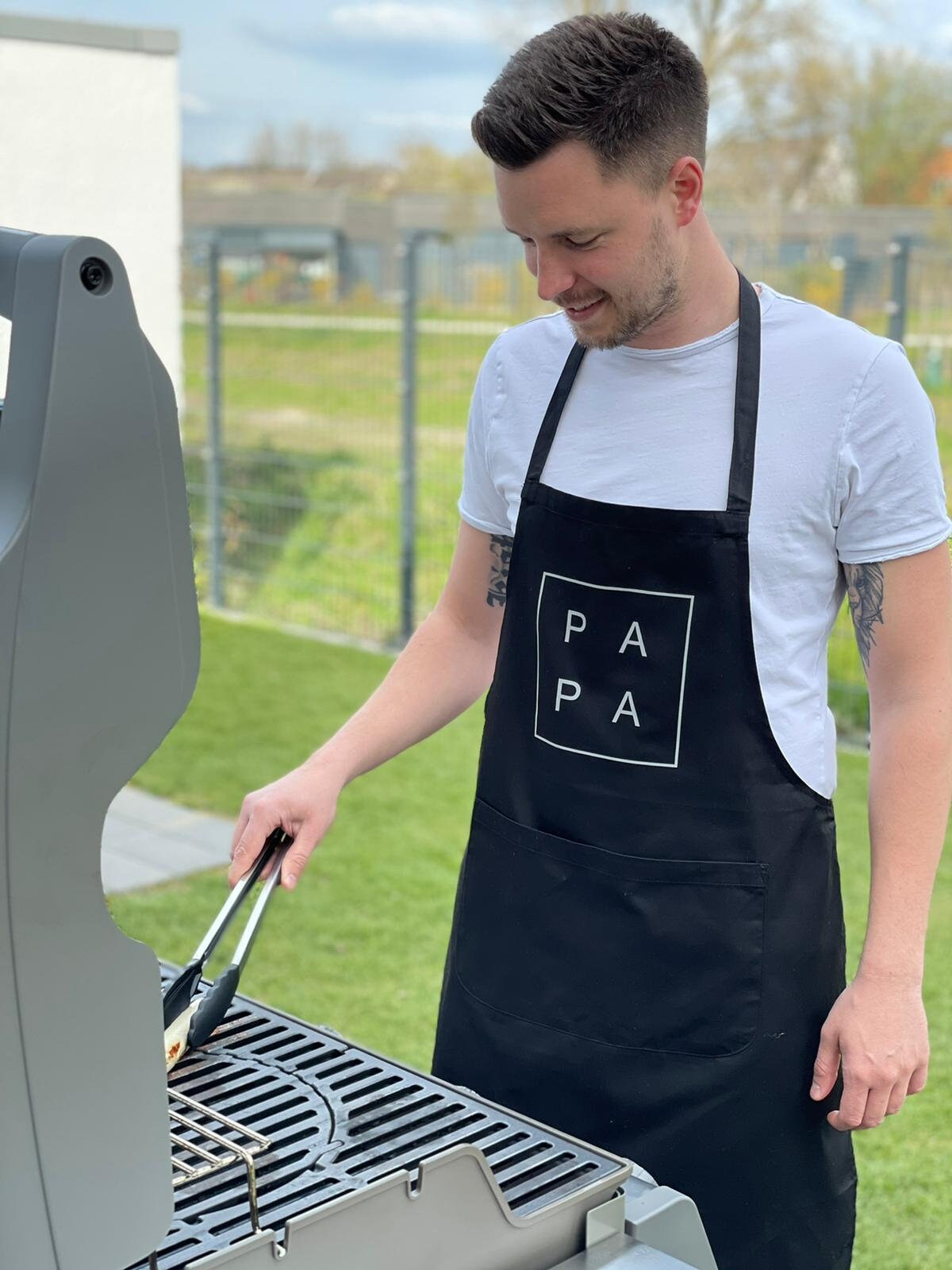 Tablier de cuisine homme personnalisé Chef Barbecue - Noir