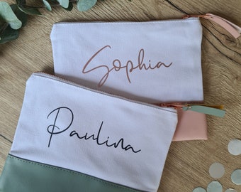 Cosmetic bag, toiletry bag, personalised, with name