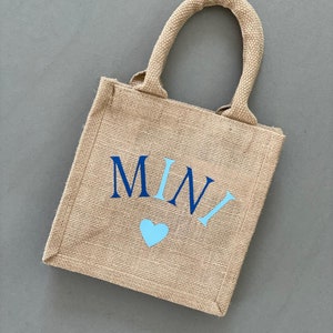 Mini, Kinder Jutetasche, Shopper, Jutetasche, Personalisierte Jute Tasche, Tragetasche 画像 9
