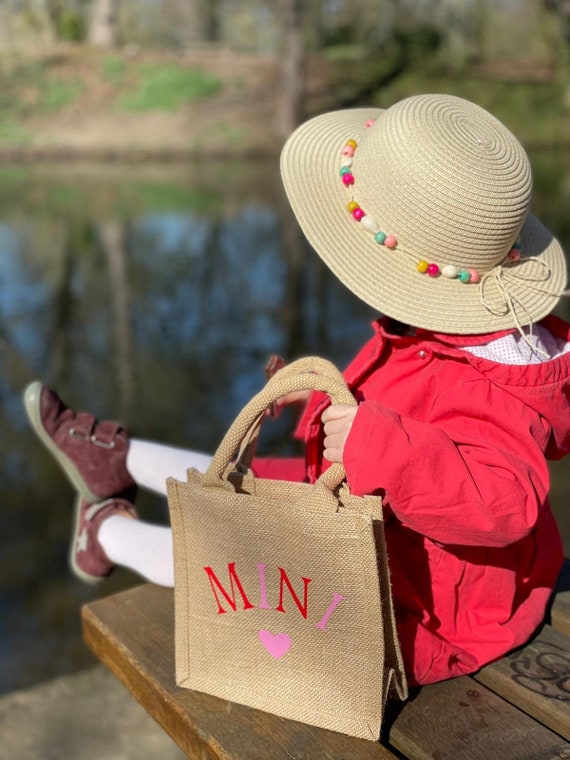 Mini, Kinder Jutetasche, Shopper, Jutetasche, Personalisierte Jute Tasche, Tragetasche