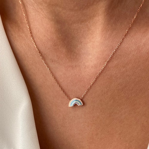 14K Gold Plated Rainbow Necklace High 