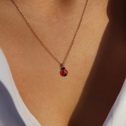 14K Gold Plated Ladybug Necklace 