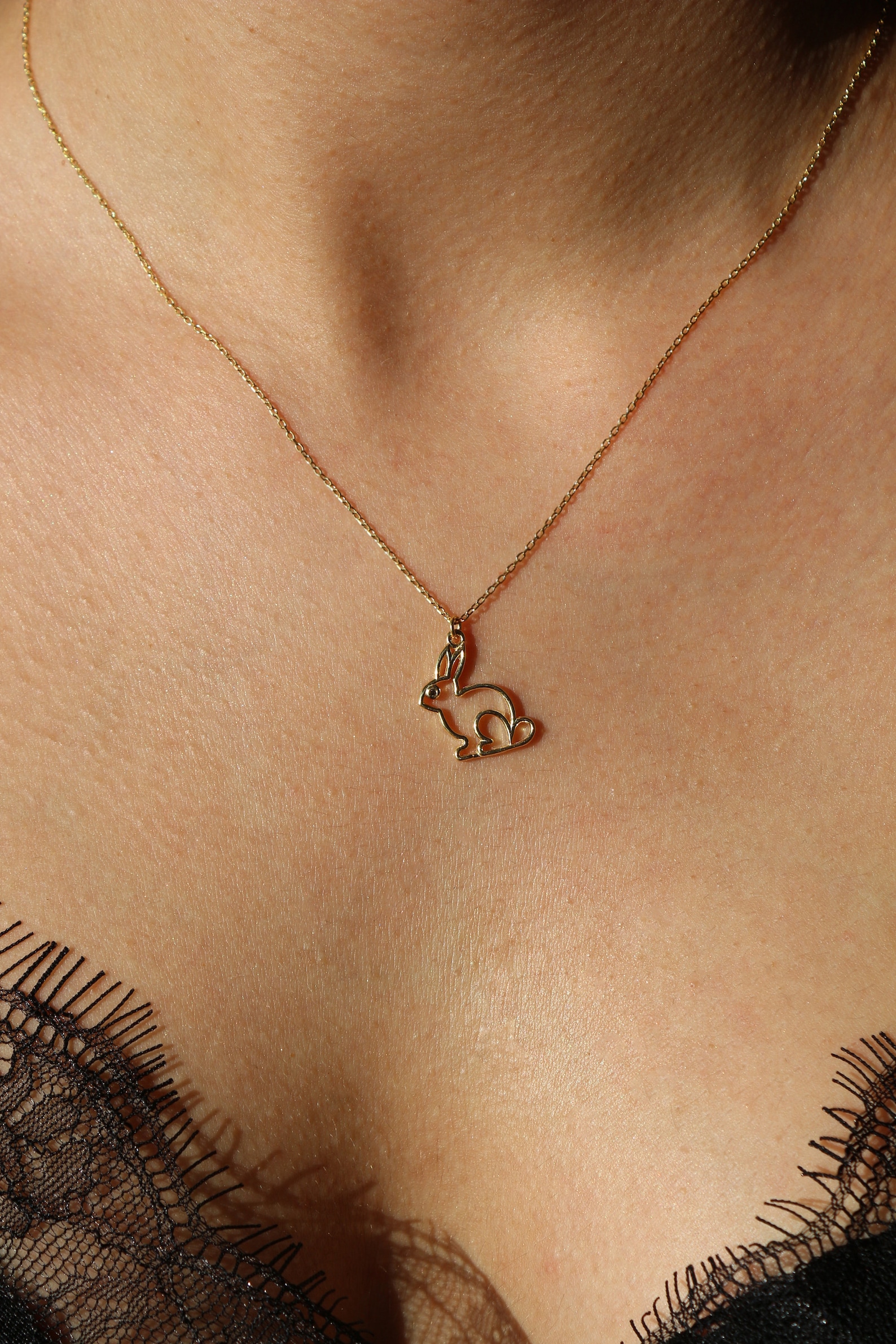 Gold rabbit pendant Clearance