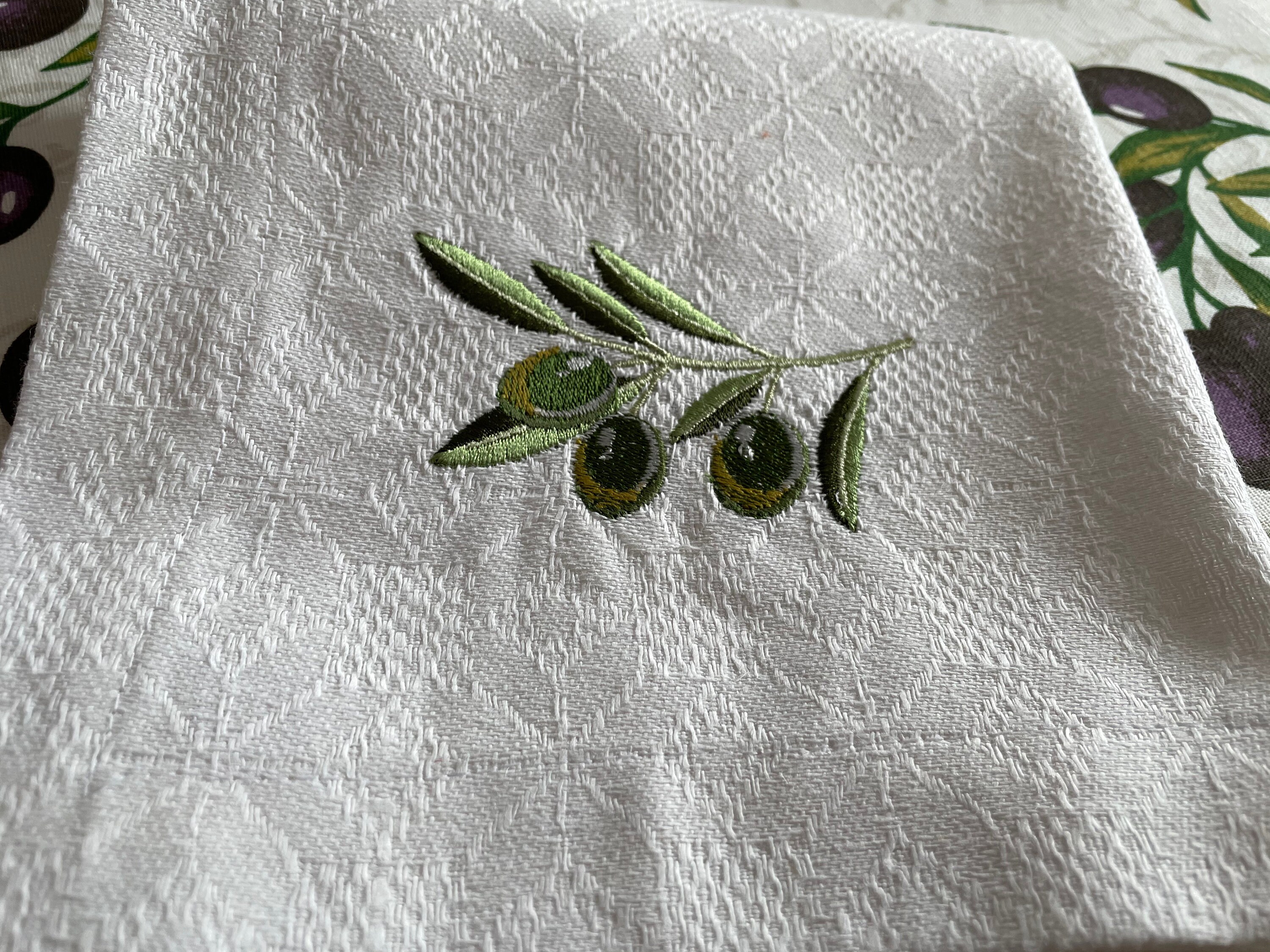 Olive linen table napkins black olives napkins green olives Etsy