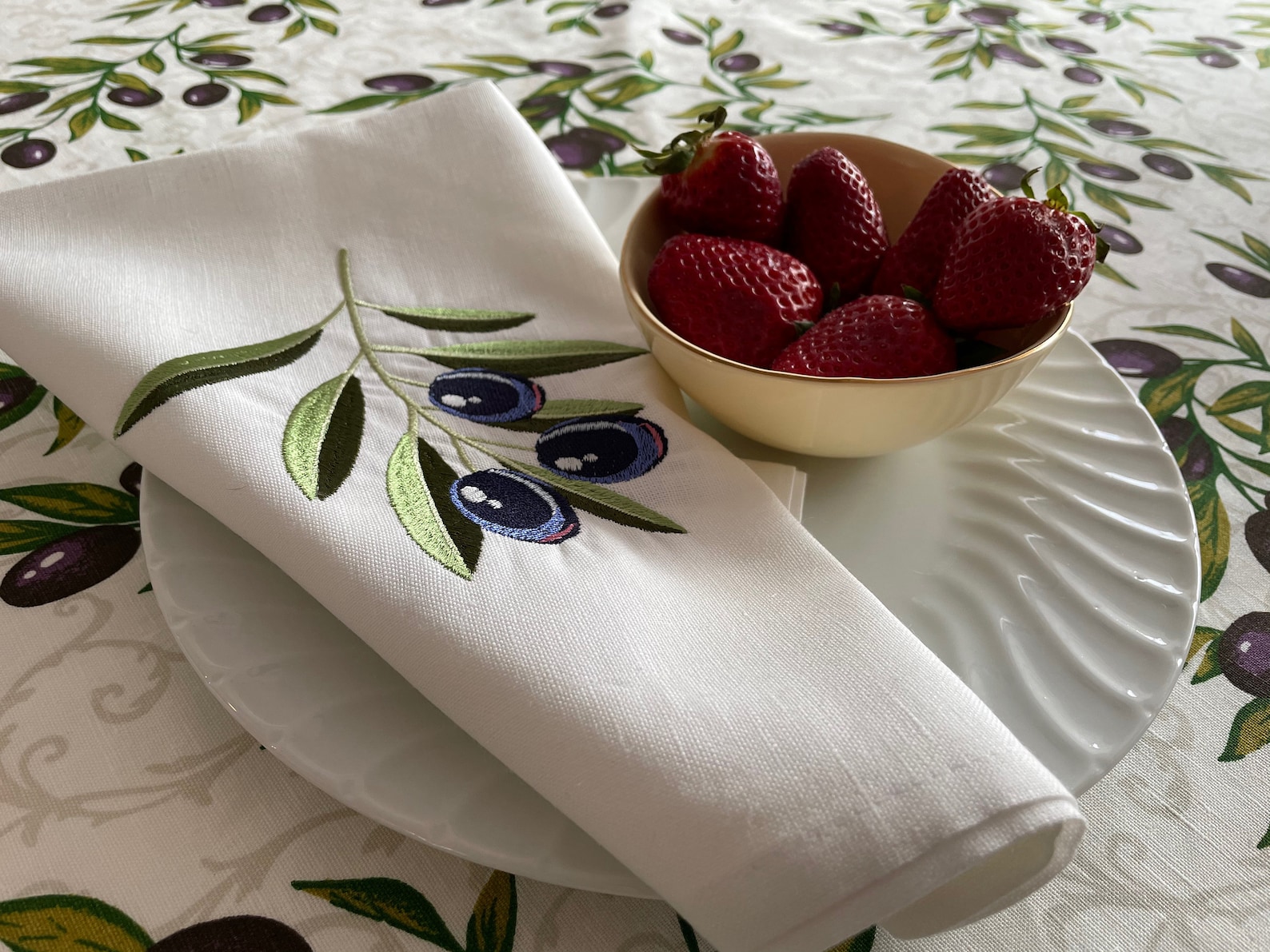 Olive linen table napkins black olives napkins green olives Etsy