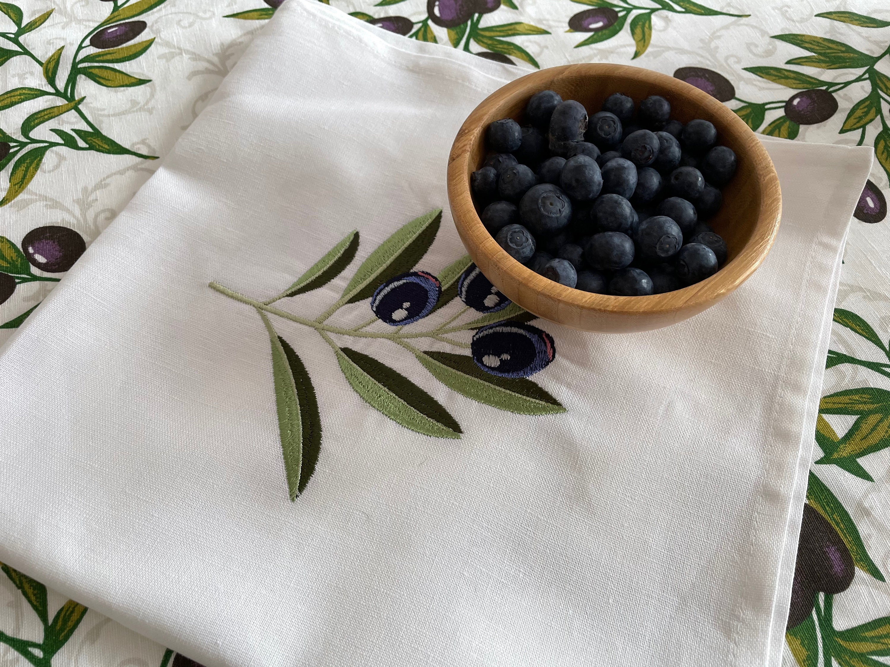 Olive linen table napkins black olives napkins green olives Etsy