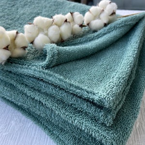 Cozy blanket, terry cotton throw blanket, rainbow terry soft bed throw, gift for her, gift for him, housewarming party present