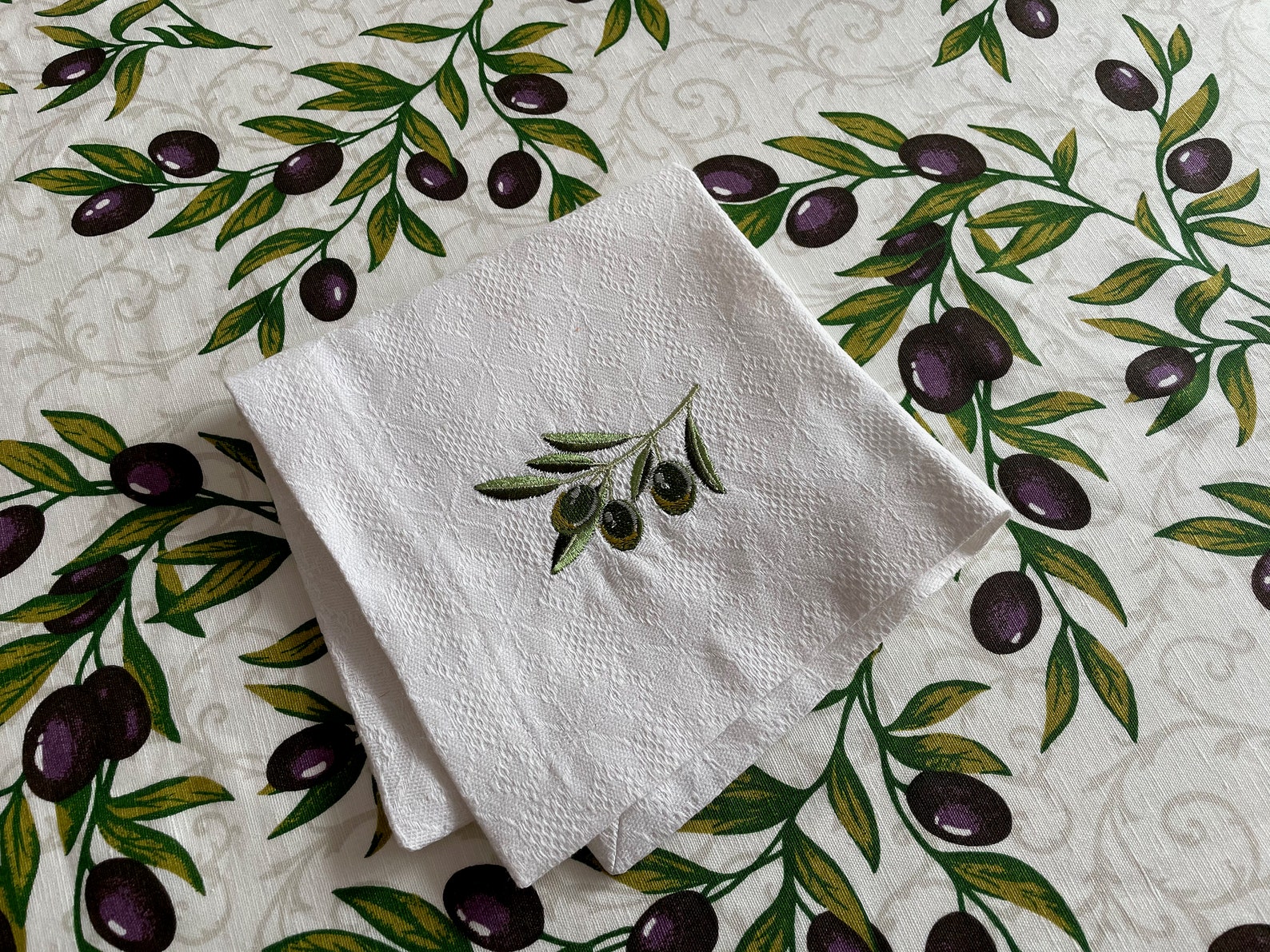 Olive linen table napkins black olives napkins green olives Etsy