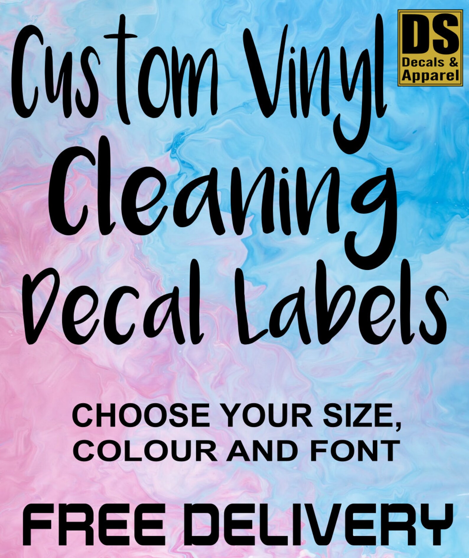 CLEANING DECAL BUNDLE Custom Name Personalised vinyl decal Etsy