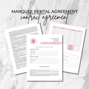 Contrato de alquiler de carpas / Plantilla de Canva editable para hacer uno mismo, contrato para bodas, eventos, fiestas, equipos para quinceañeras / Alquiler de letras y números
