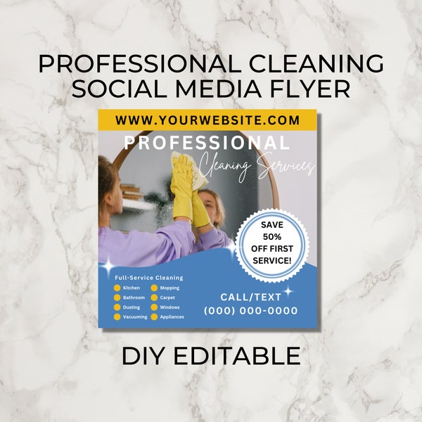 Professional Cleaning Flyer Template, Residential Cleaning Flyer, Professional Cleaner Advertisement, Commercial Cleaning,Social Media Flyer