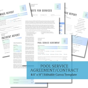 Editable Pool Cleaning Service Contract Agreement Template, Professional Pool Cleaning Forms, Pool Cleaning Custodian, Pool Cleaner Contract