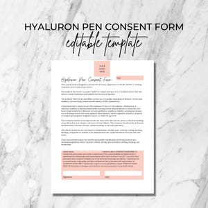 Hyaluronic Acid Pen Consent Form I Editable Canva Template I Hyaluronic Acid No Needle Fillers I Advanced Aesthetics I Esthetician Form