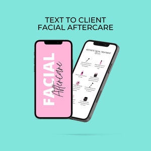 Images de soins du visage, modifiables à faire soi-même, modèle Canvas, soins du visage après traitement, instructions de post-traitement du visage, texte au client, esthéticienne