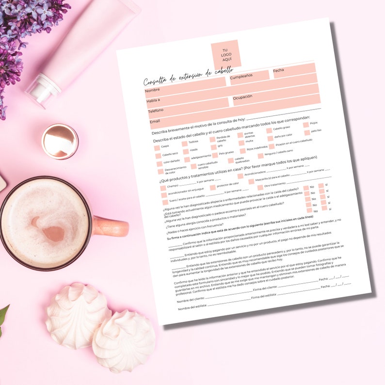 Spanish Hair Extension Consultation Form I DIY Editable Etsy