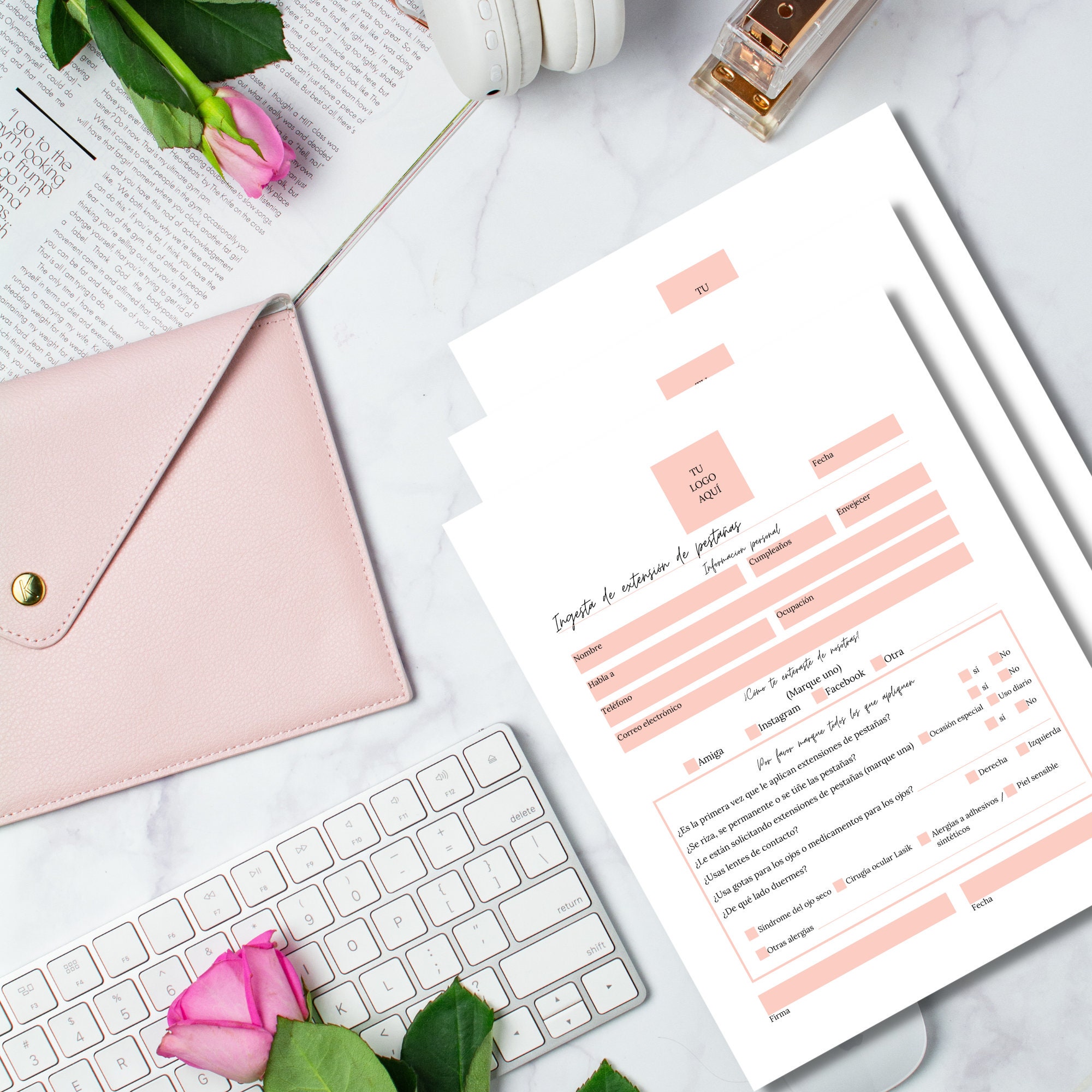 Spanish Editable Eyelash Extension Forms I Lash Intake Form I Etsy