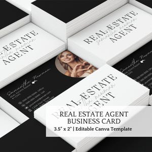 Carte de visite pour agent immobilier, Carte pour agent immobilier, Carte pour agent immobilier, Carte de visite en toile, Marketing d'agent immobilier, Modèle modifiable