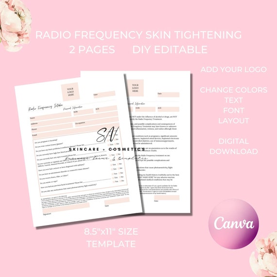 Radio Frequency Intake Form RF Consent Form RF Skin - Etsy