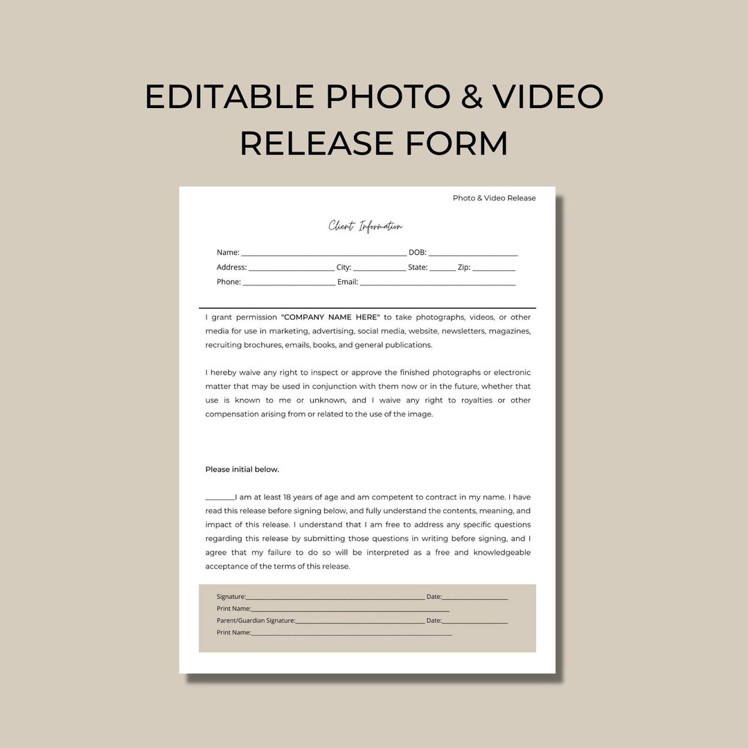 photo-and-video-release-form-salon-photo-and-video-release-form-esthetician-photo-release-form-makeup-photo-release-form-etsy