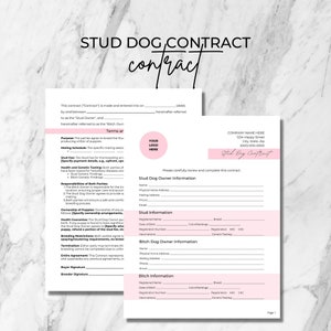 Bearbeitbare Deckrüde Hundevertragsvereinbarung Hundezucht Canva Vorlage Canine Züchtervertrag Hundezuchtvereinbarung Deckchenhundebedingungen Form Canine
