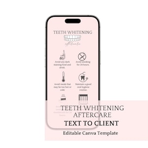 Cuidados Pós-Clareamento Dental, Cuidados com Clareamento Dental Digital, Texto para o Cliente Cuidados Pós-Clareamento Dental, Cuidados Pós-Clareamento Dental, Modelo Canva