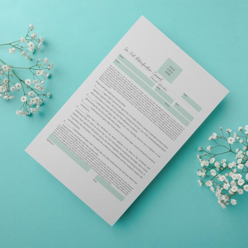 Ion Foot Detoxification Consent Form I DIY Editable 1 Page - Etsy