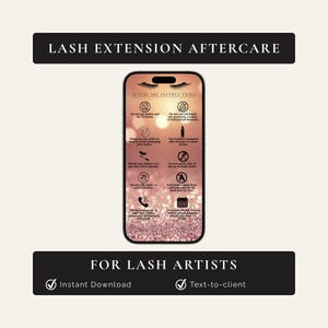 Lash Extension Aftercare Instructions, Text to Client Eyelash Extension Post-Care