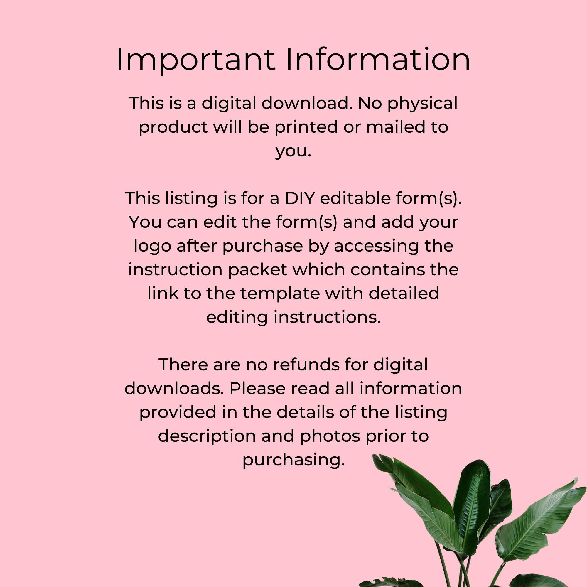 Inkless Stretch Mark Revision Consultation Forms Stretch Mark Etsy Canada