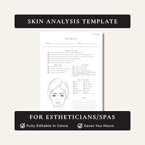 Editable Esthetician Skin Analysis Form Template and Printable PDF