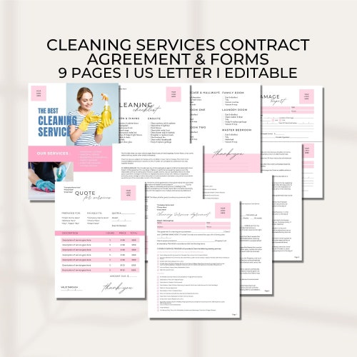 Editable Cleaning Contract Service Bundle Cleaning Agreement Etsy