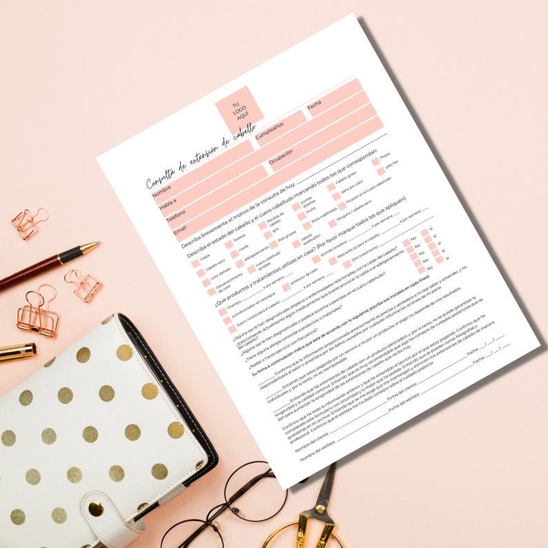 Spanish Hair Extension Consultation Form I DIY Editable Etsy