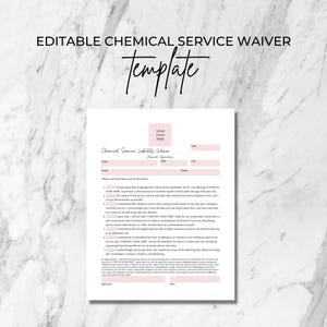 Chemical Service Treatment Consent Liability Form, DIY Editable and Printable Canva Template, Hair Stylist Form, Salon Treatment Form,CS002T