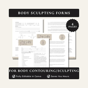 Body Sculpting Intake and Consent Forms, Editable Body Contouring Template